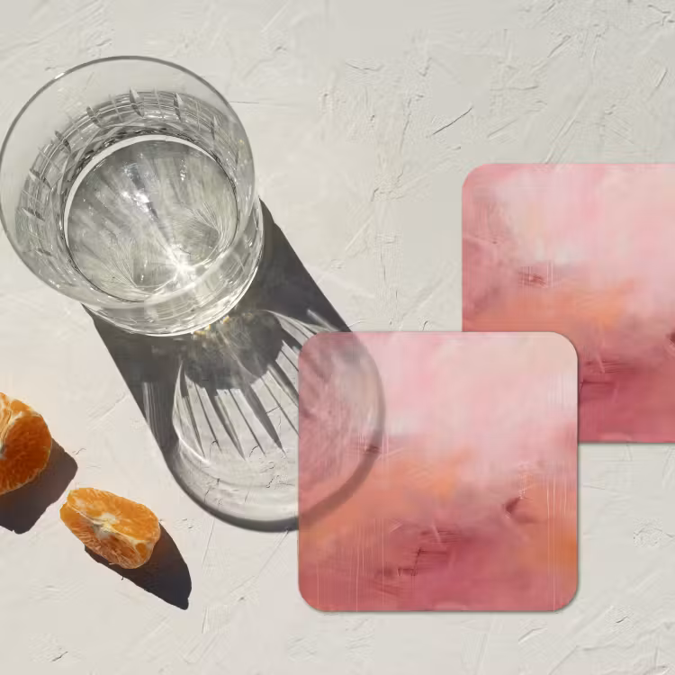 Kunst - Vloeiend - Pastel - Abstract onderzetter kurk middel -sfeer4