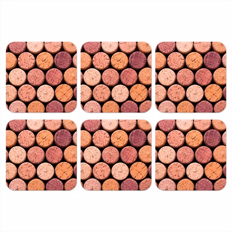 Kurk - Patroon - Abstract - Modern - Rood onderzetter kurk middel -3d