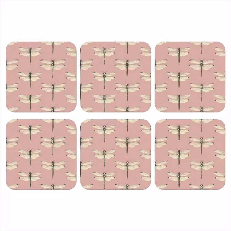 Lillibellen - Patroon - Roze onderzetter kurk middel 366 -3d