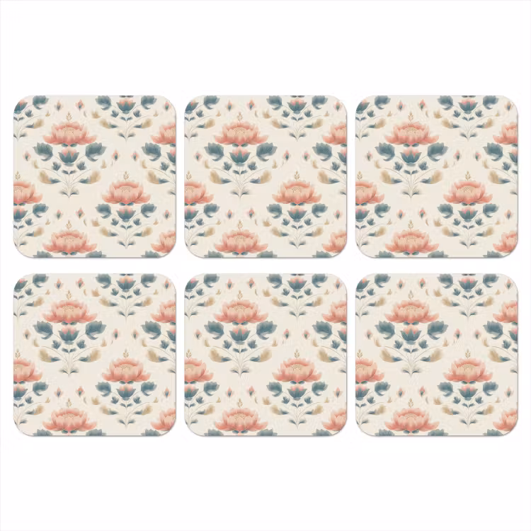 Lotus - Bloemen - Roze onderzetter kurk middel 366 -3d