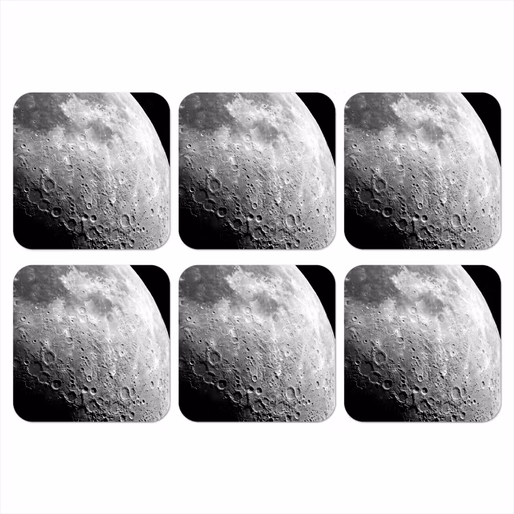 Onderzetter - Maan - Kraters - Ruimte - Maan - Kraters - Ruimte onderzetter kurk middel