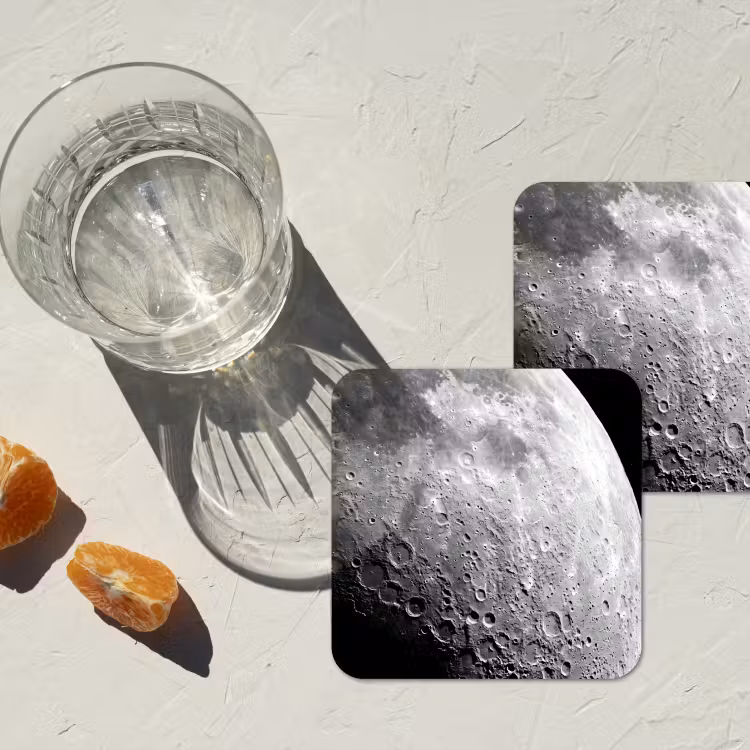 Onderzetter - Maan - Kraters - Ruimte - Maan - Kraters - Ruimte onderzetter kurk middel