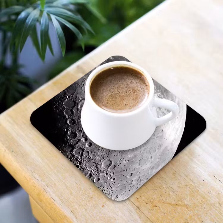 Onderzetter - Maan - Kraters - Ruimte - Maan - Kraters - Ruimte onderzetter kurk middel
