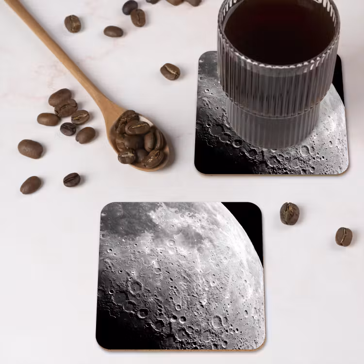 Onderzetter - Maan - Kraters - Ruimte - Maan - Kraters - Ruimte onderzetter kurk middel