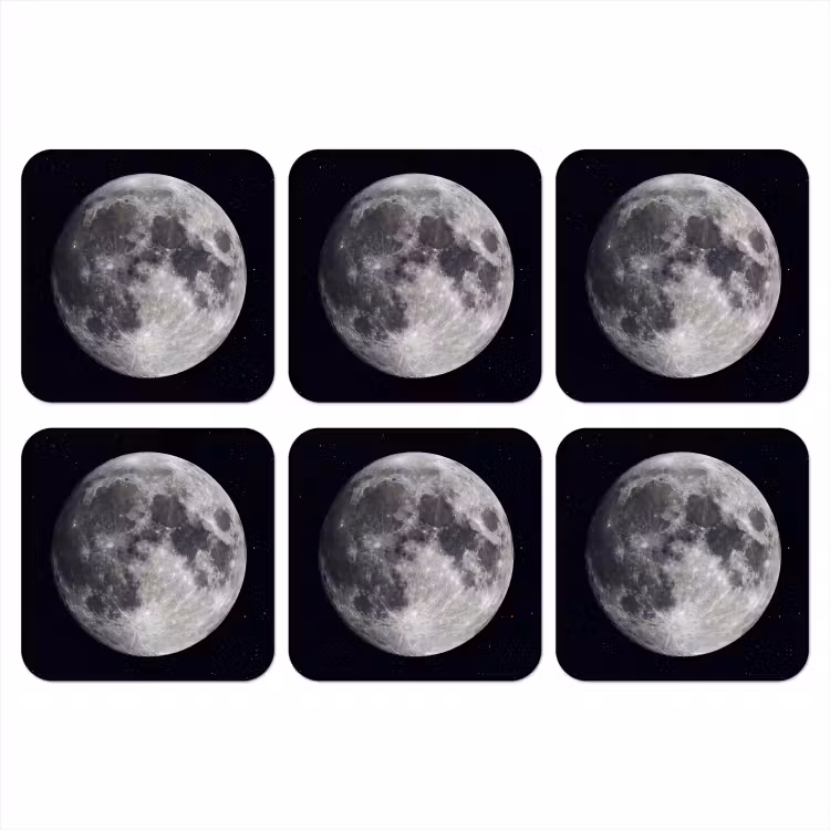 Onderzetter - Maan - Sterren - Ruimte - Maan - Sterren - Ruimte onderzetter kurk middel