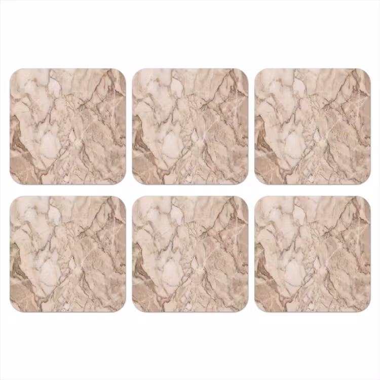 Marmer - Aderen - Textuur - Beige - Modern onderzetter kurk middel -3d