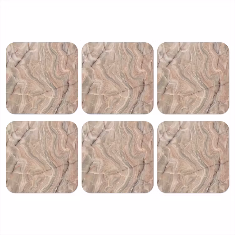 Marmer - Patroon - Abstract - Beige - Groen onderzetter kurk middel -3d