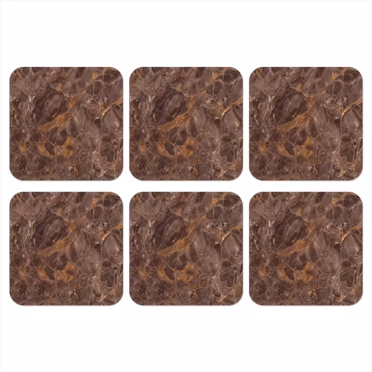 Marmer - Patroon - Natuur - Bruin - Goud onderzetter kurk middel -3d