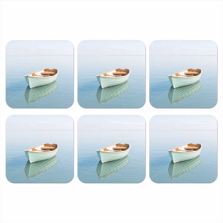 Minimalistisch - Boot - Zee onderzetter kurk middel -3d