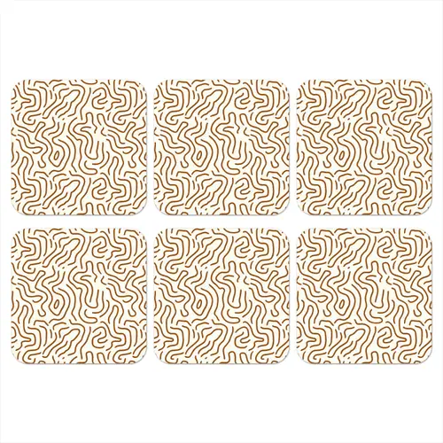 Minimalistisch - Patroon - Terracotta onderzetter kurk middel 366 -3d
