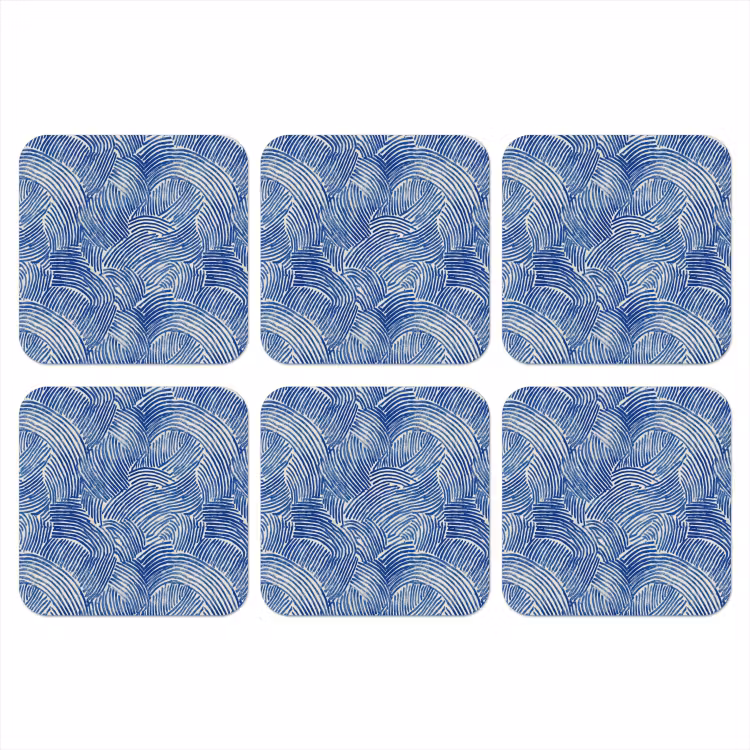 Modern - Abstract - Blauw onderzetter kurk middel 366 -3d
