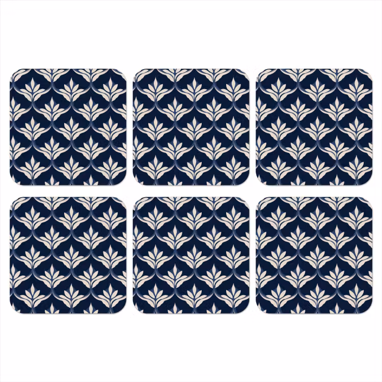 Modern - Ontwerp - Blauw onderzetter kurk middel 366 -3d