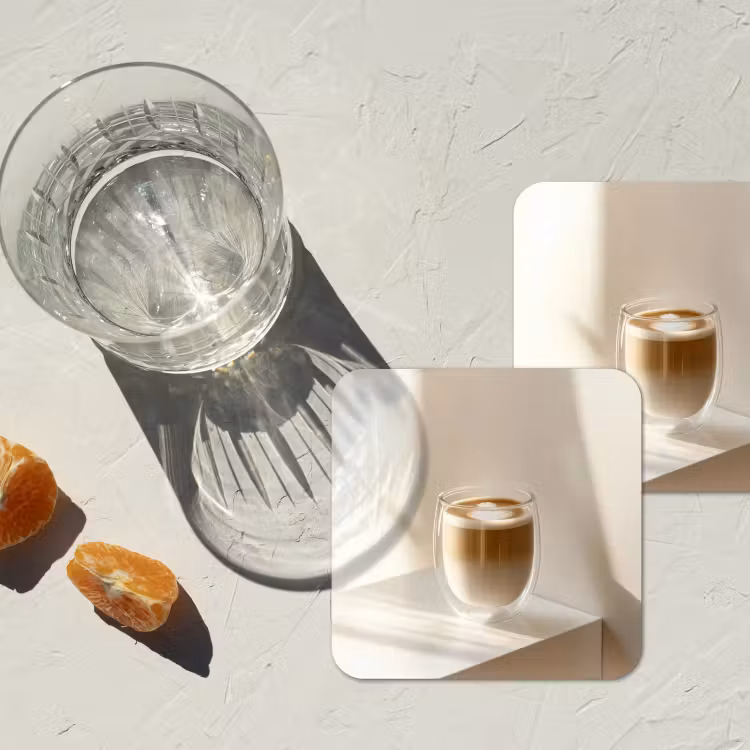 Mok - Latte - Minimalistisch - Schaduw onderzetter kurk middel -sfeer4
