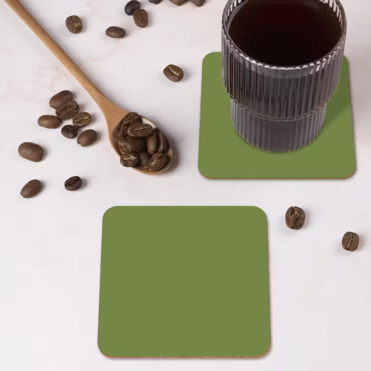 Moss - Green - Groen onderzetter kurk middel 366 -sfeer2