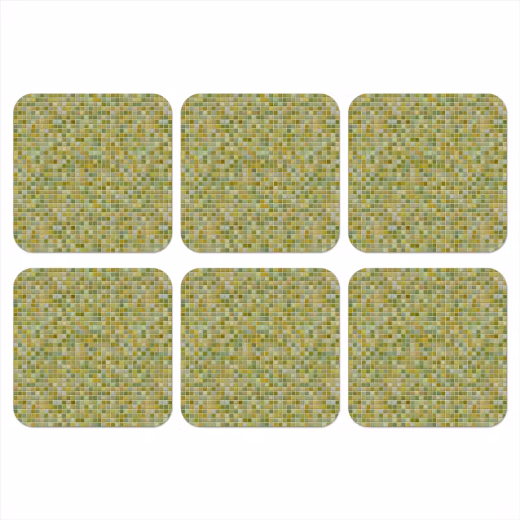 Mozaïek - Patroon - Groen onderzetter kurk middel 366 -3d