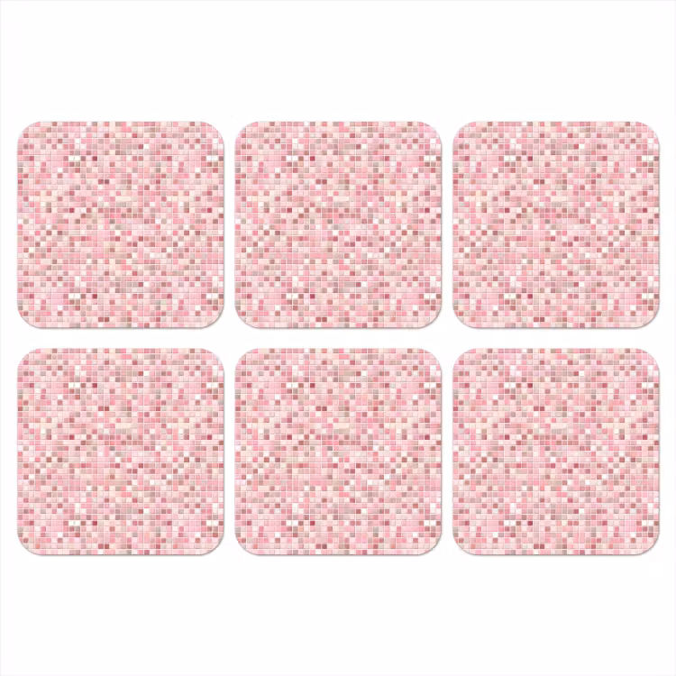 Mozaïek - Patroon - Roze onderzetter kurk middel 366 -3d