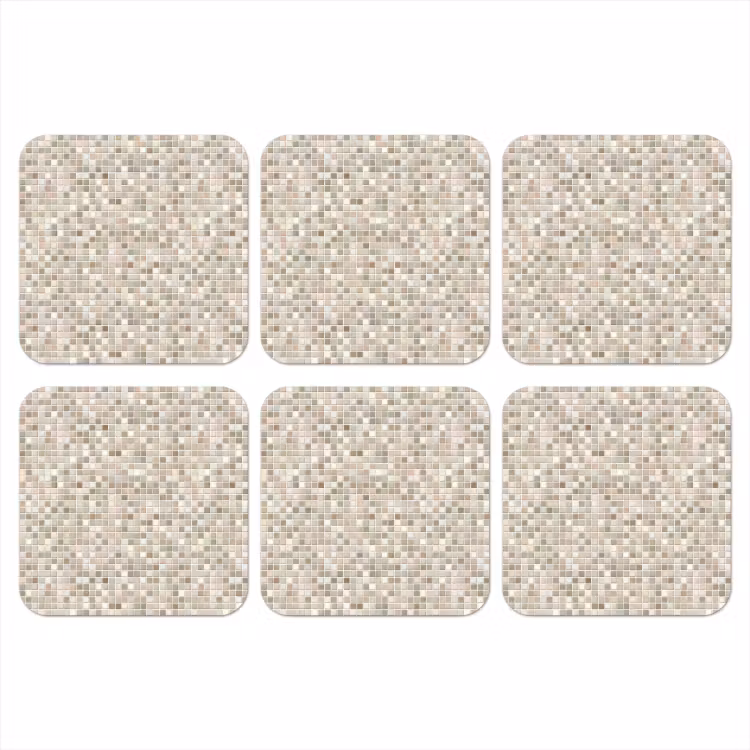 Mozaïek - Patroon- Taupe onderzetter kurk middel 366 -3d