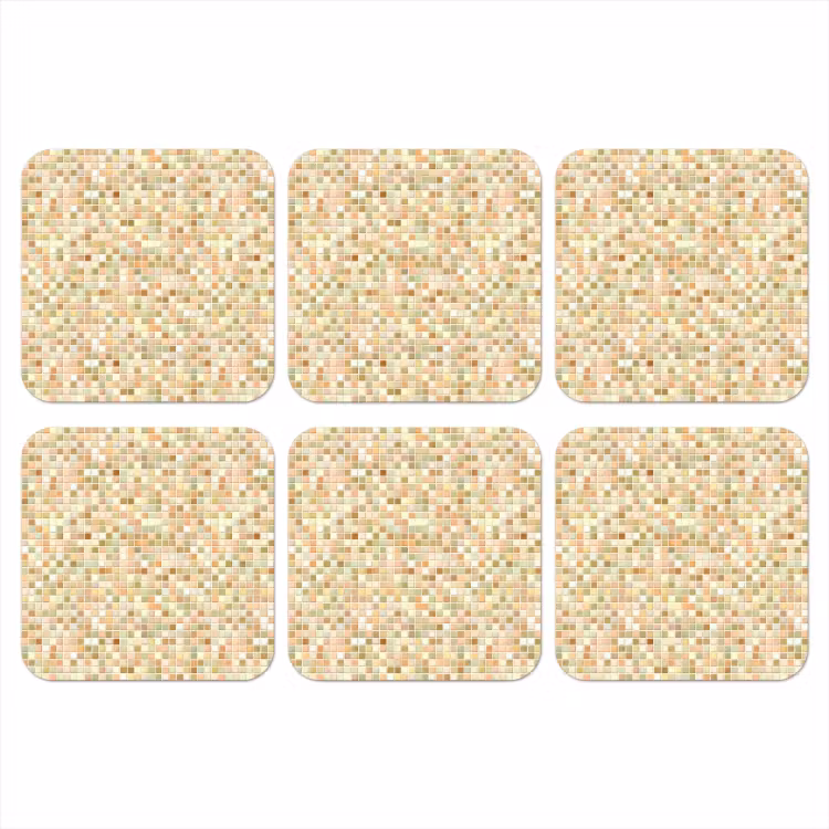 Mozaïek - Patroon - Terracotta onderzetter kurk middel 366 -3d