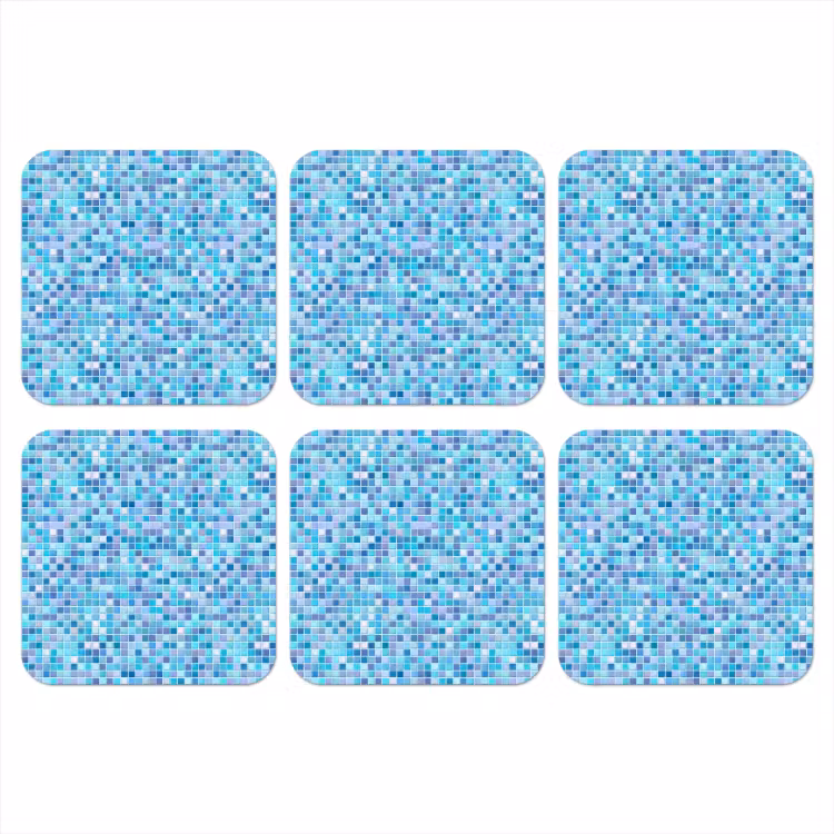 Mozaïek - Patroon - Turquoise onderzetter kurk middel 366 -3d