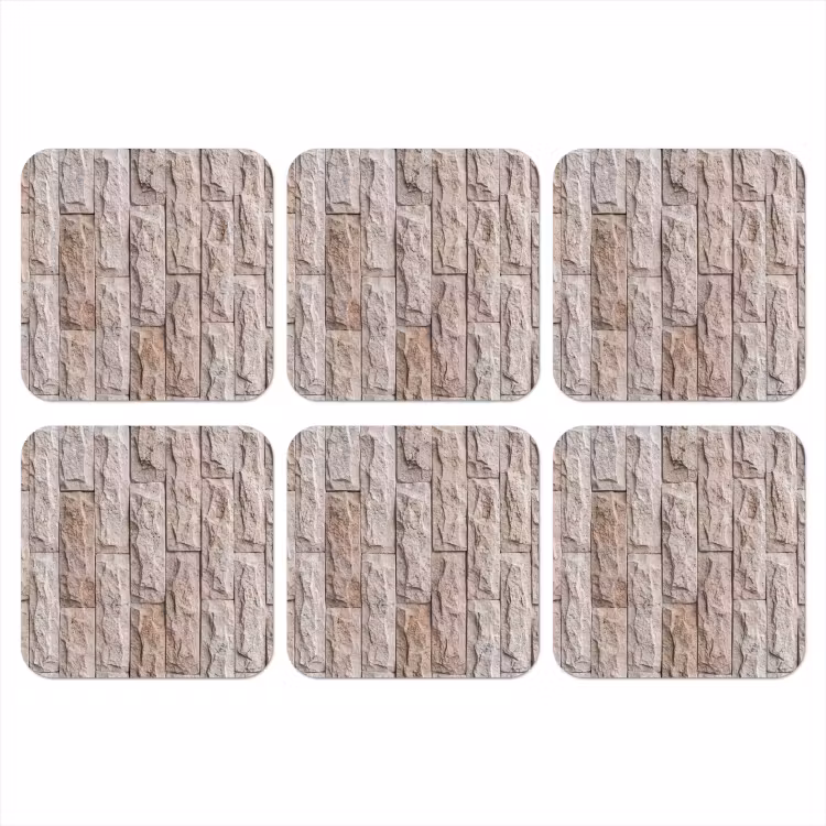 Muur - Steen - Ruw - Beige - Textuur onderzetter kurk middel -3d