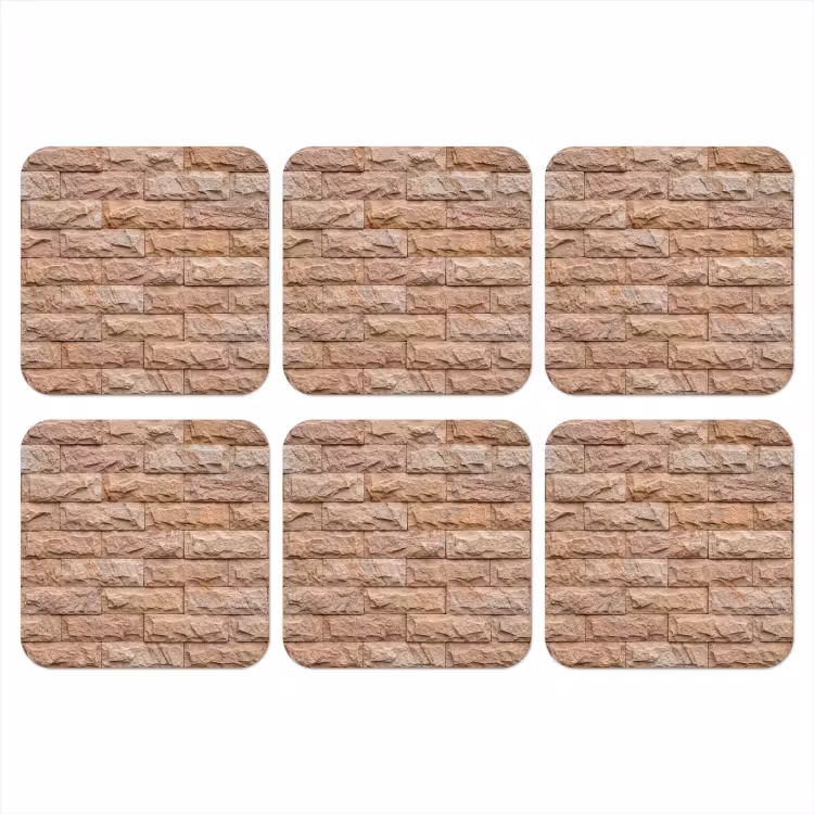 Muur - Steen - Ruw - Textuur - Beige onderzetter kurk middel -3d