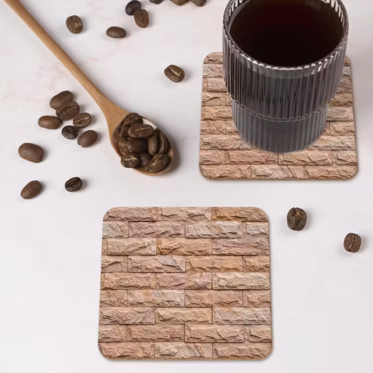 Muur - Steen - Ruw - Textuur - Beige onderzetter kurk middel -sfeer2