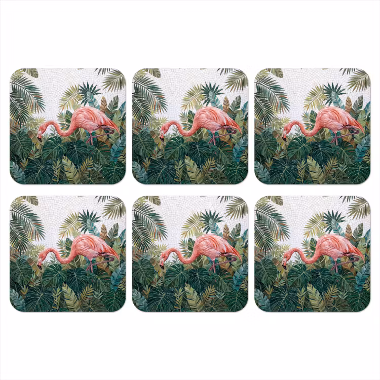 Natuur - Bladeren - Abstract - Groen - Vogel onderzetter kurk middel -3d
