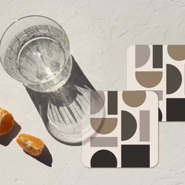 Natuurlijke tinten - Grafisch - Verticale compositie onderzetter kurk middel -sfeer4