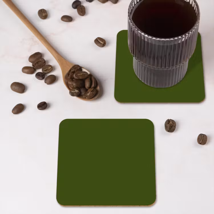 Olive - Drab - Groen onderzetter kurk middel 366 -sfeer2