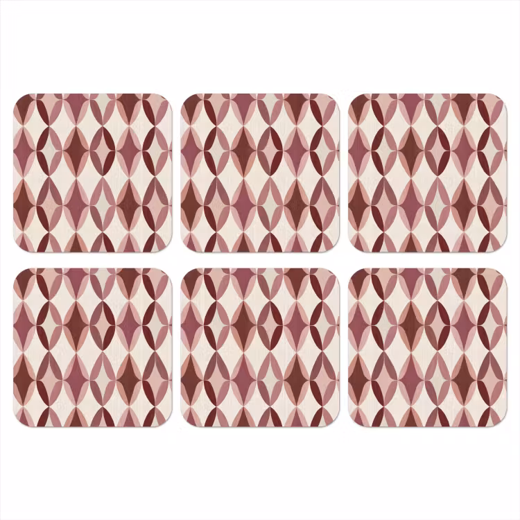Ovaal - Textuur - Roze onderzetter kurk middel 366 -3d