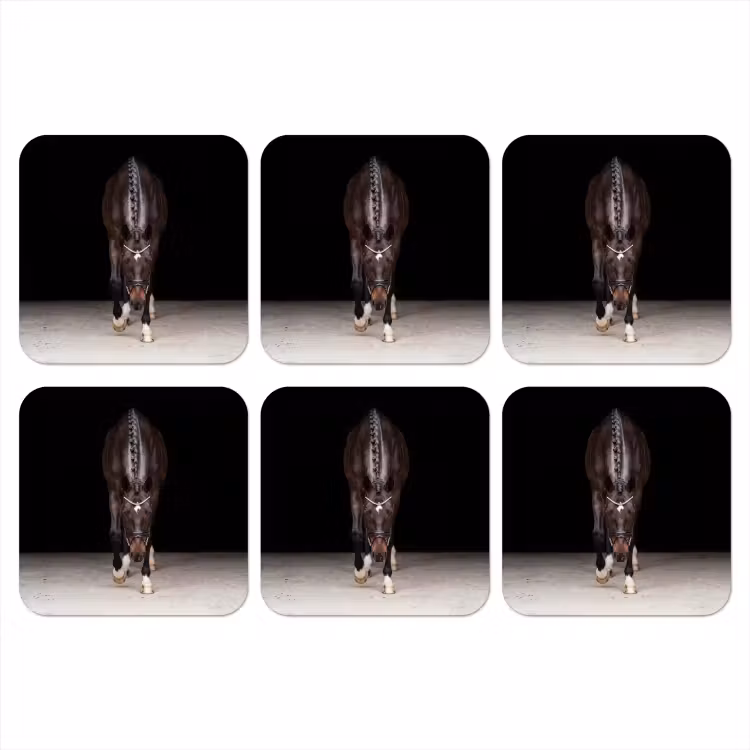 Paard - Modern - Portret onderzetter kurk middel -3d