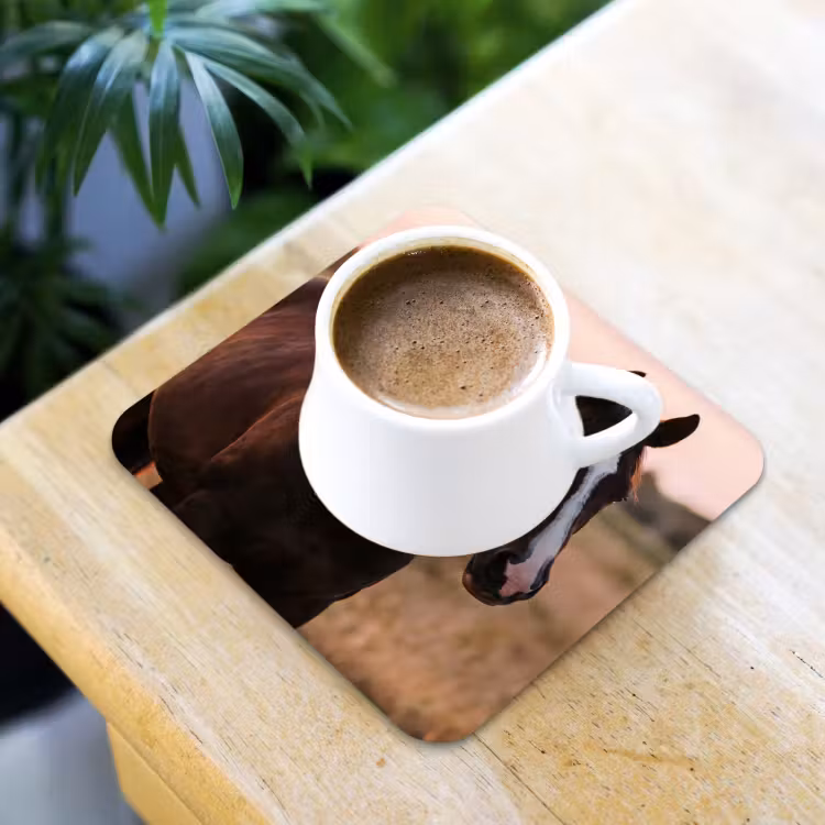 Paard - Zonsondergang - Bruin onderzetter kurk middel -sfeer5