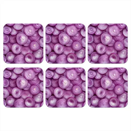 Paars - Uien - Close up onderzetter kurk middel -3d