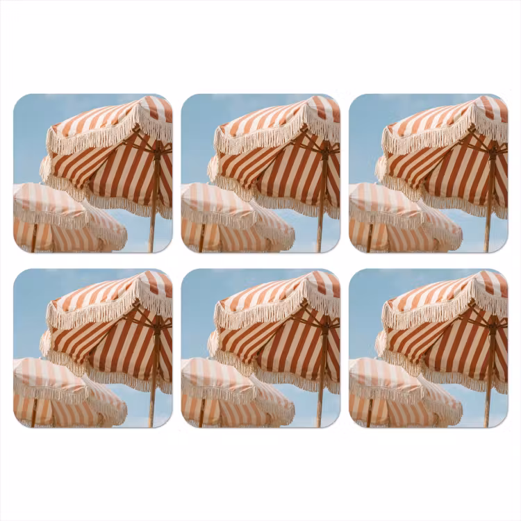Parasol - Lucht - Rood onderzetter kurk middel -3d