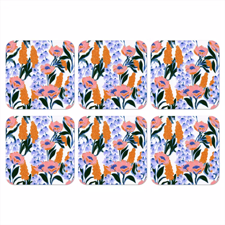 Patroon - Aquarel - Kleurrijk onderzetter kurk middel 366 -3d