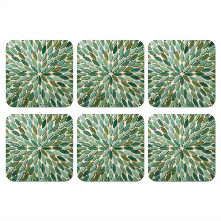 Patroon - Blad - Groen - Abstract onderzetter kurk middel -3d
