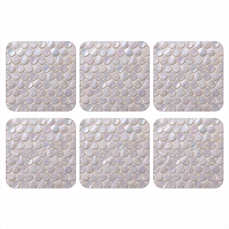 Patroon - Cirkels - Abstract - Modern - Wit onderzetter kurk middel -3d