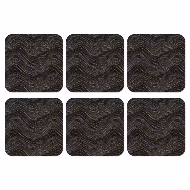 Patroon - Contrast - Antraciet onderzetter kurk middel 366 -3d