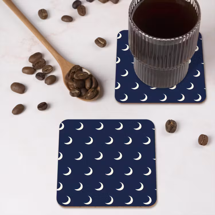 Patroon - Manen - Blauw onderzetter kurk middel 366 -sfeer2