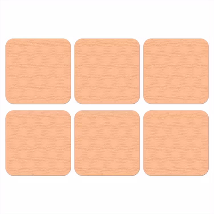 Patroon - Oranje - Lijnen onderzetter kurk middel 366 -3d