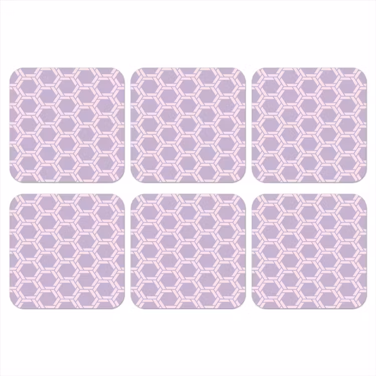 Patroon - Roze - Paars onderzetter kurk middel 366 -3d