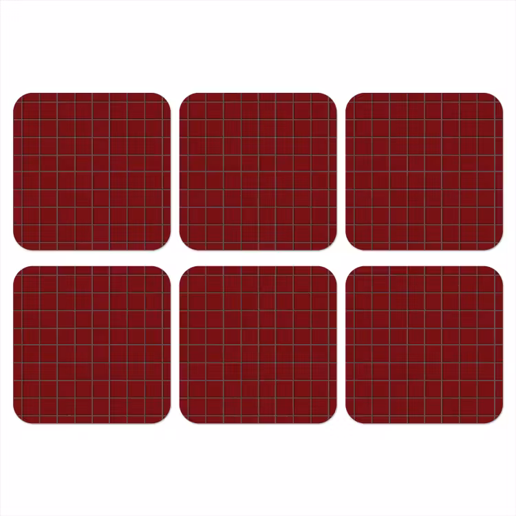 Patroon - Tegels - Burgundy onderzetter kurk middel 366 -3d