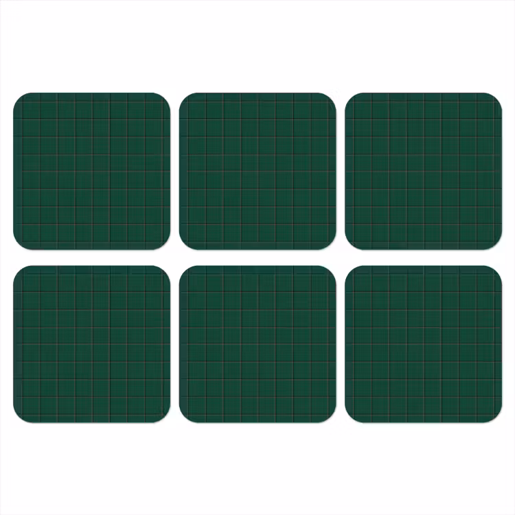 Patroon - Tegels - Dennen - Groen onderzetter kurk middel 366 -3d