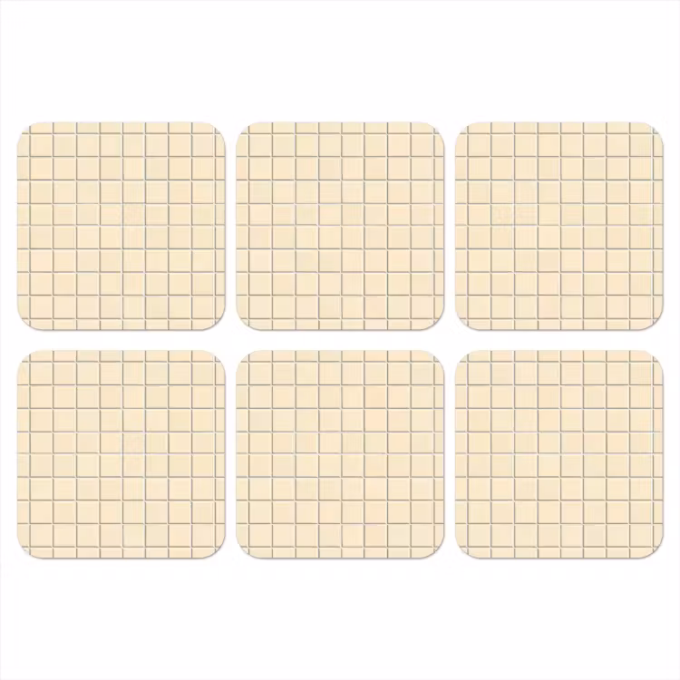 Patroon - Tegels - Gebroken - Wit onderzetter kurk middel 366 -3d