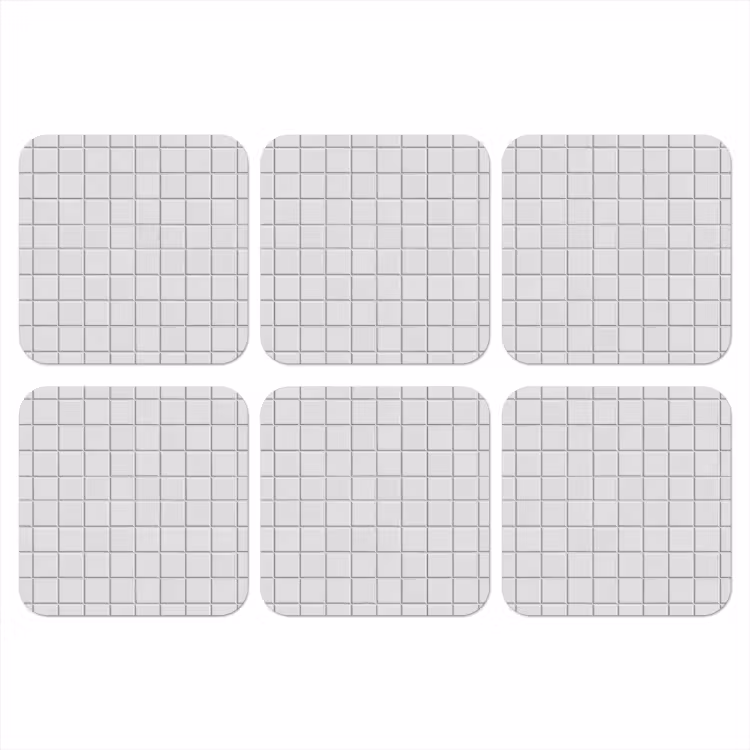 Patroon - Tegels - Grijs - Wit onderzetter kurk middel 366 -3d