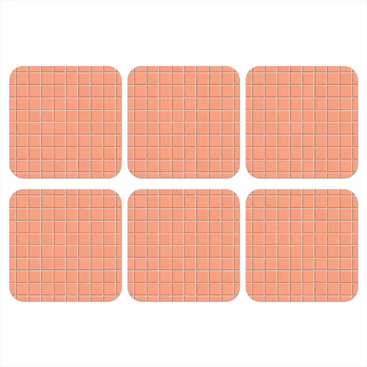 Patroon - Tegels - Perzik onderzetter kurk middel 366 -3d