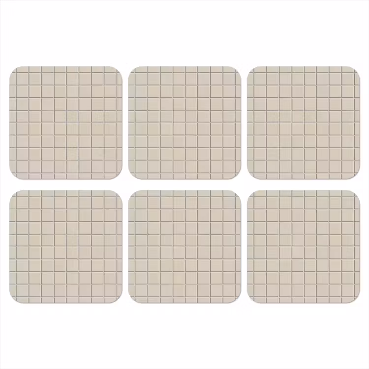 Patroon - Tegels - Taupe onderzetter kurk middel 366 -3d