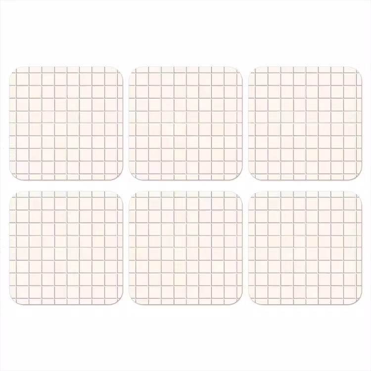 Patroon - Tegels - Wit onderzetter kurk middel 366 -3d