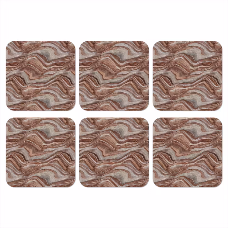 Patroon - Zandsteen - Travertijn onderzetter kurk middel 366 -3d