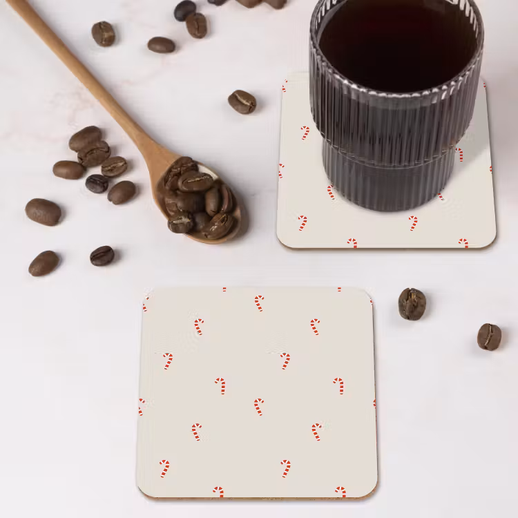 Patroon - Zuurstokken - Beige onderzetter kurk middel 366 -sfeer2